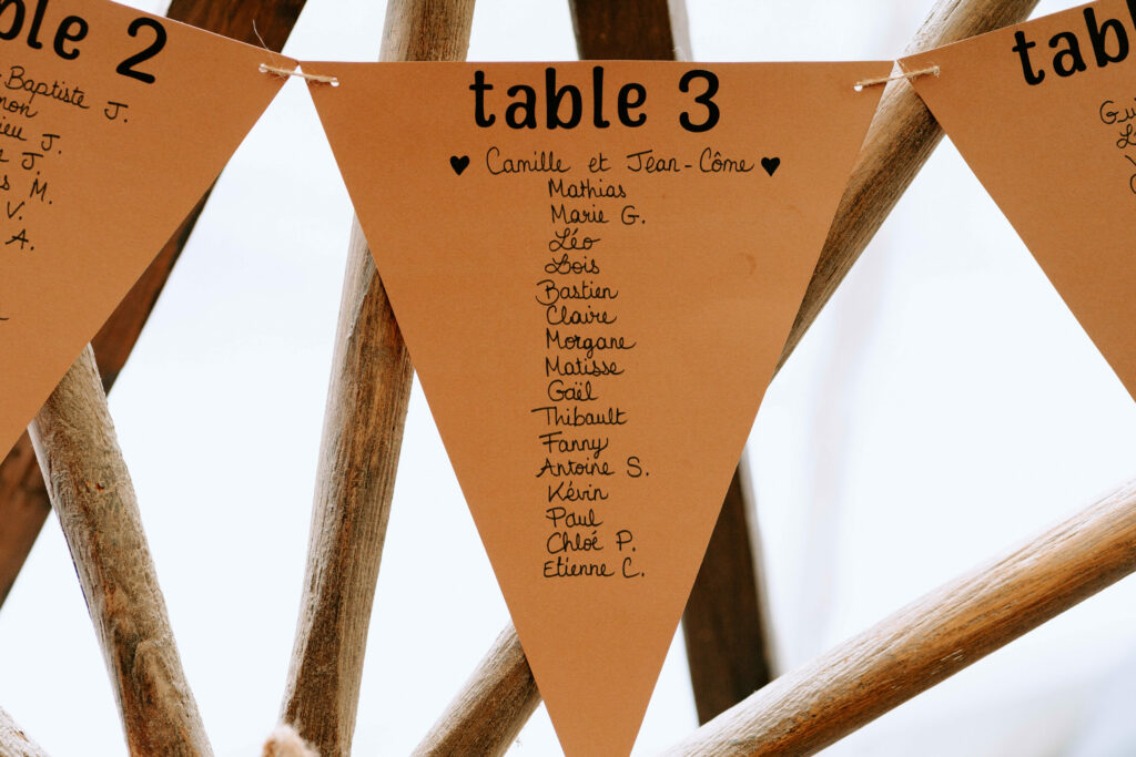 Plan de table fanions